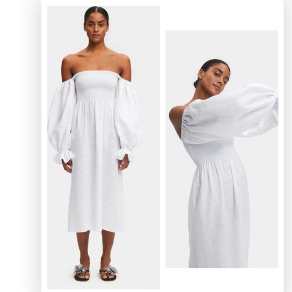 NWT Sleeper SL002AL Atlanta Off-Shoulder Lounge Midi Dress $320